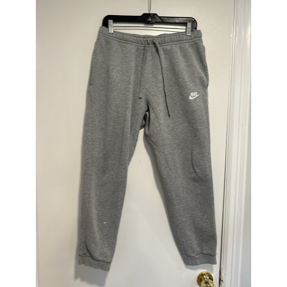 VTG Y2K Nike Gray Swoosh Logo Fleece Jogger Sz:M Tech Sweat Pants Activewear